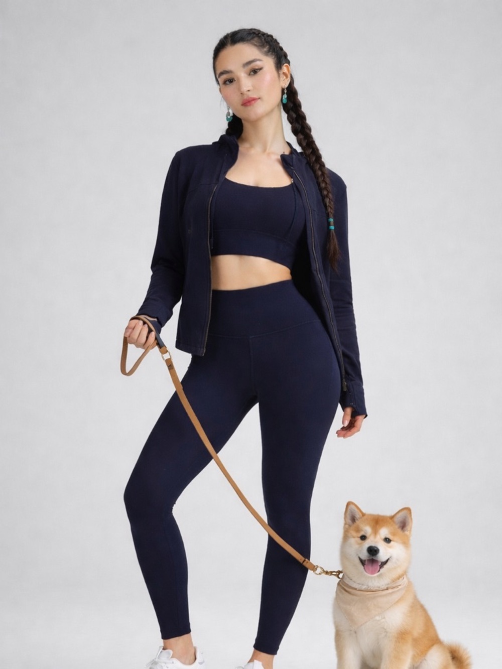 Lululemon Define Jacket Hooded & Wunder Tight Leggings True Navy Set 4 Small